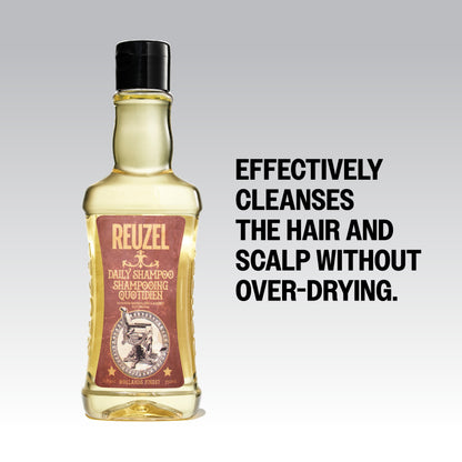 Reuzel Road Trip To Go Daily Shampoo bottle with label, designed for daily hair cleansing in a compact travel size.