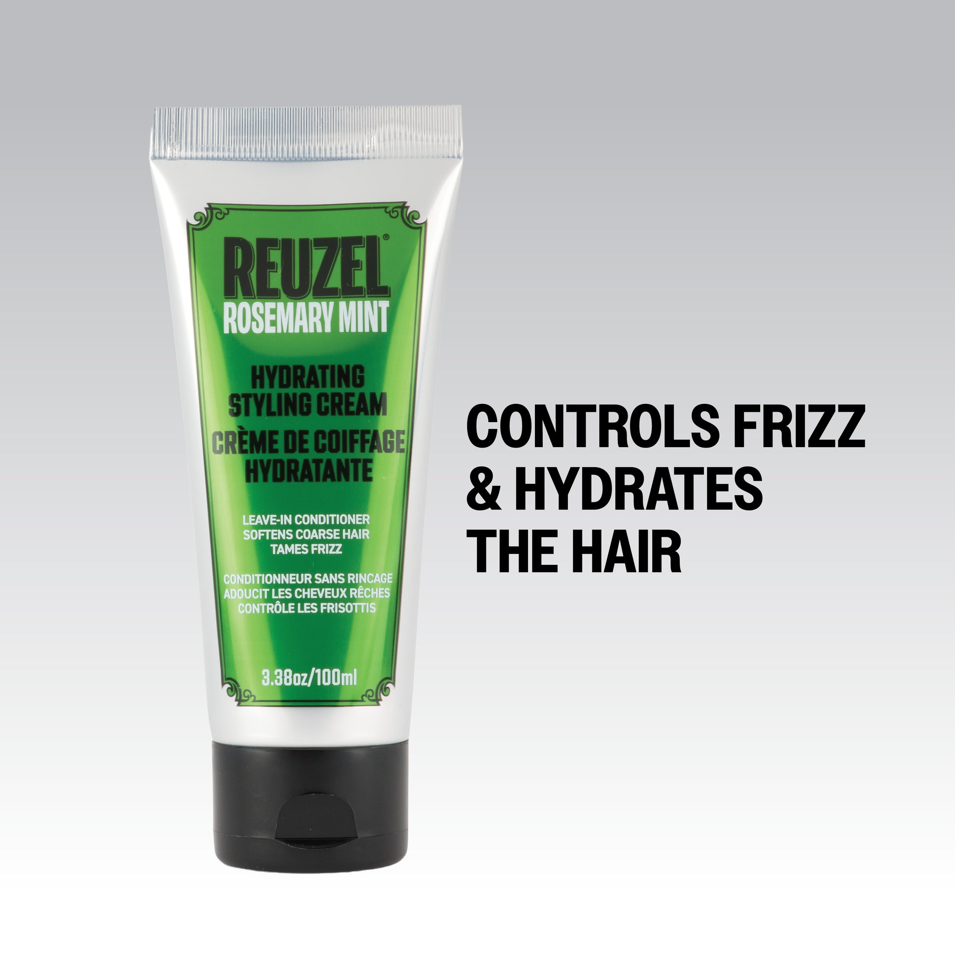Reuzel Hydrating Styling Cream for hair with a smooth, creamy texture in a jar, ideal for hydrating and styling hair.