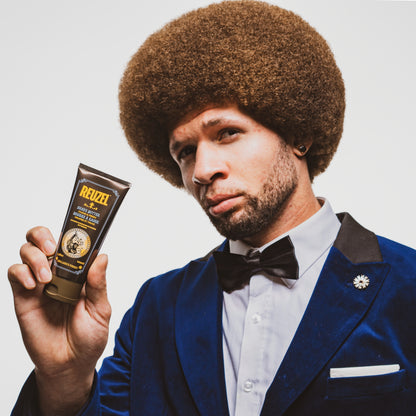 Reuzel Clean & Fresh Shave Butter in a jar, smooth beard grooming product with a fresh scent, ideal for preparing facial hair.
