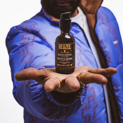 Reuzel Beard Oil, clean and fresh beard serum displayed in a bottle, designed to nourish and soften facial hair.