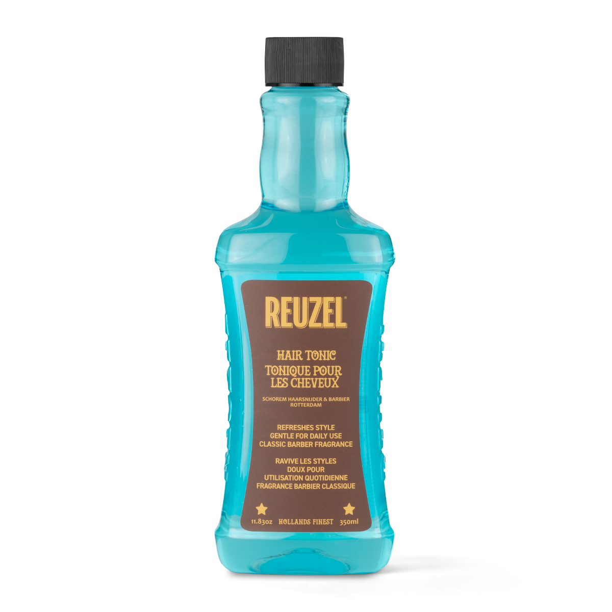 Reuzel Hair Tonic bottle with a pump dispenser, displayed on a white background, showcasing the hair styling product.